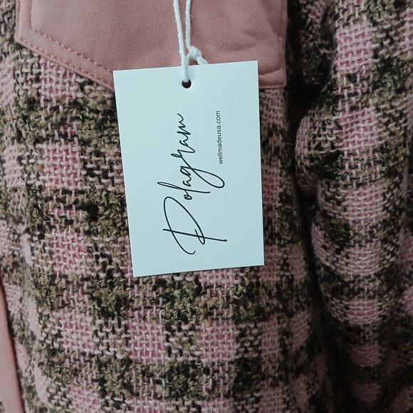 Pink Tweed Shacket Women's size L New With Tags - Picture 5 of 9